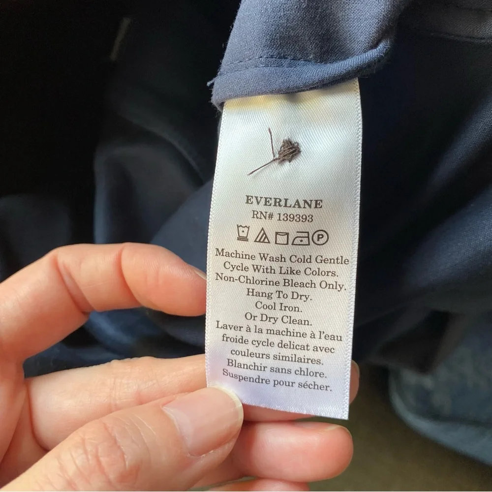 NWOT EVERLANE Navy BlueButton Front A-Line Skirt size 2 - Picture 8 of 9